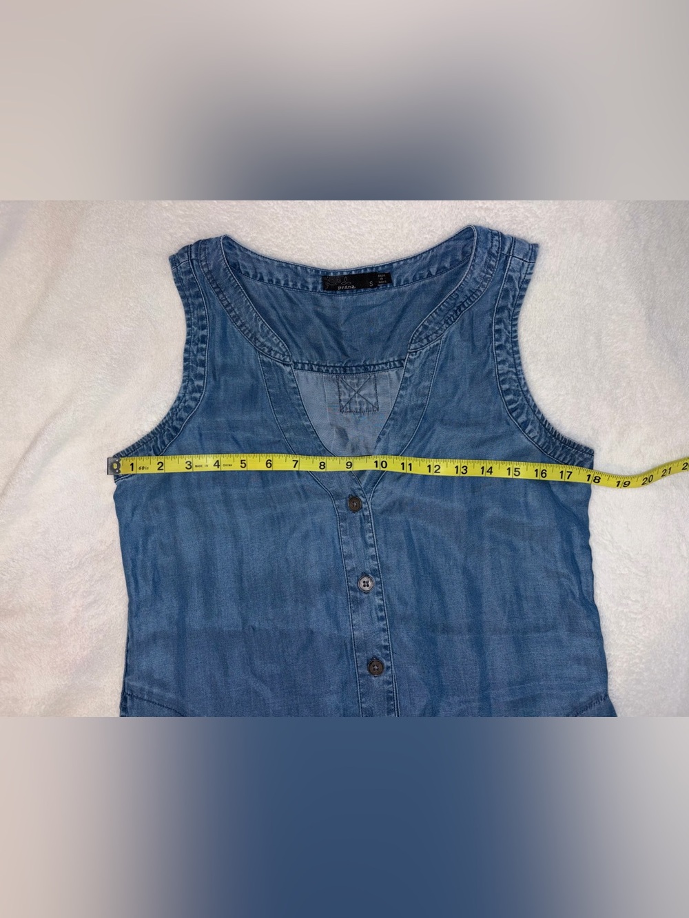 PRANA Denim Style Sleeveless Dress sz S - Picture 7 of 9